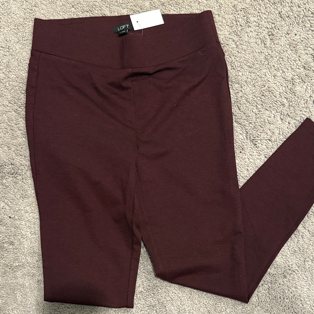 LOFT Deep Burgundy Leggings